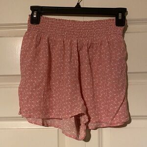 Urban Outfitters Pink Patterned High Waist Shorts